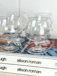 MID CENTURY ETCHED STAR BRANDY GLASS