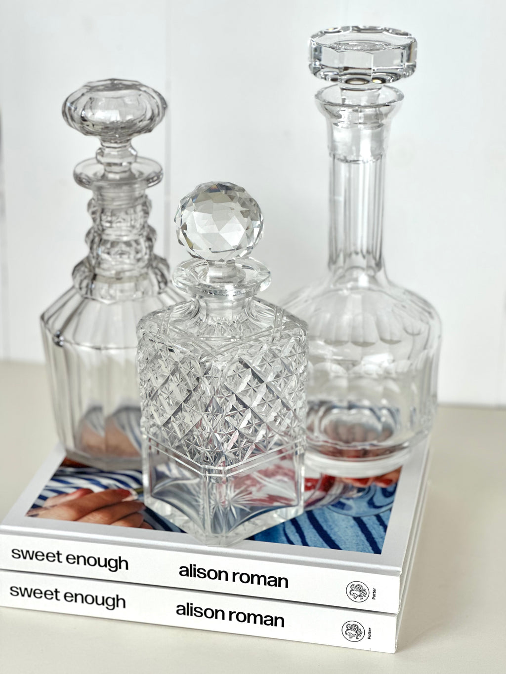 SET OF 3 CRYSTAL DECANTERS