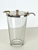 SILVER PLATE AND GLASS COCKTAIL SHAKER