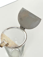 SILVER PLATE AND GLASS COCKTAIL SHAKER