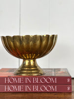 VINTAGE BRASS SCALLOP COMPOTE BOWL