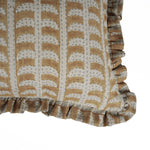 HAND BLOCKED LINEN PILLOW W RUFFLE - HALLA
