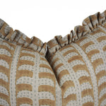 HAND BLOCKED LINEN PILLOW W RUFFLE - HALLA