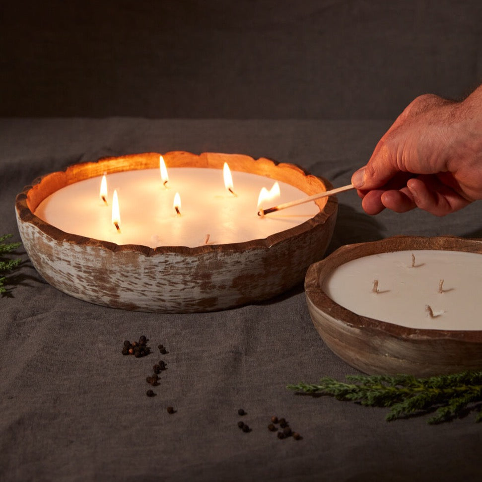 WOOD BOWL CANDLE