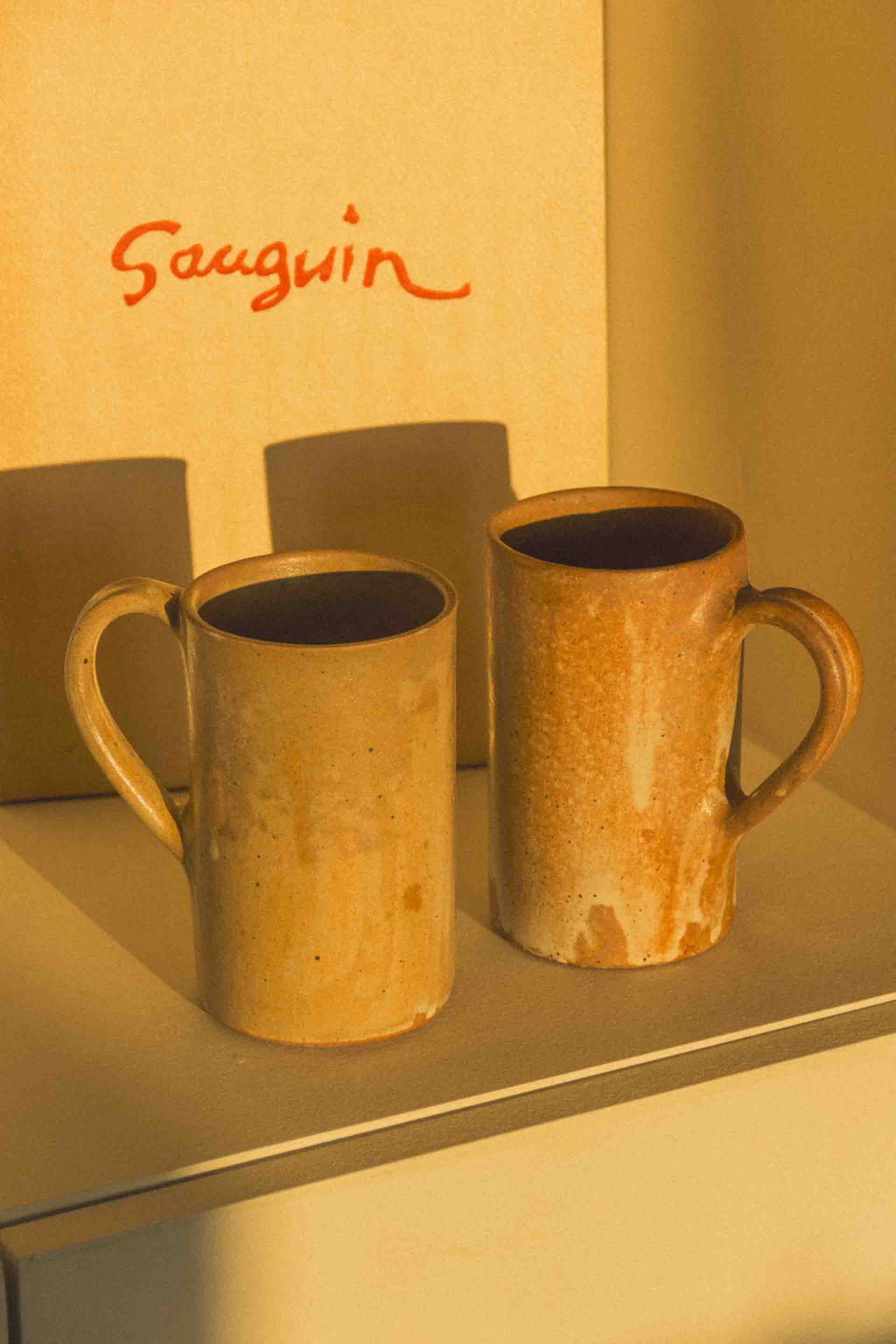 FRENCH STONEWARE MUGS