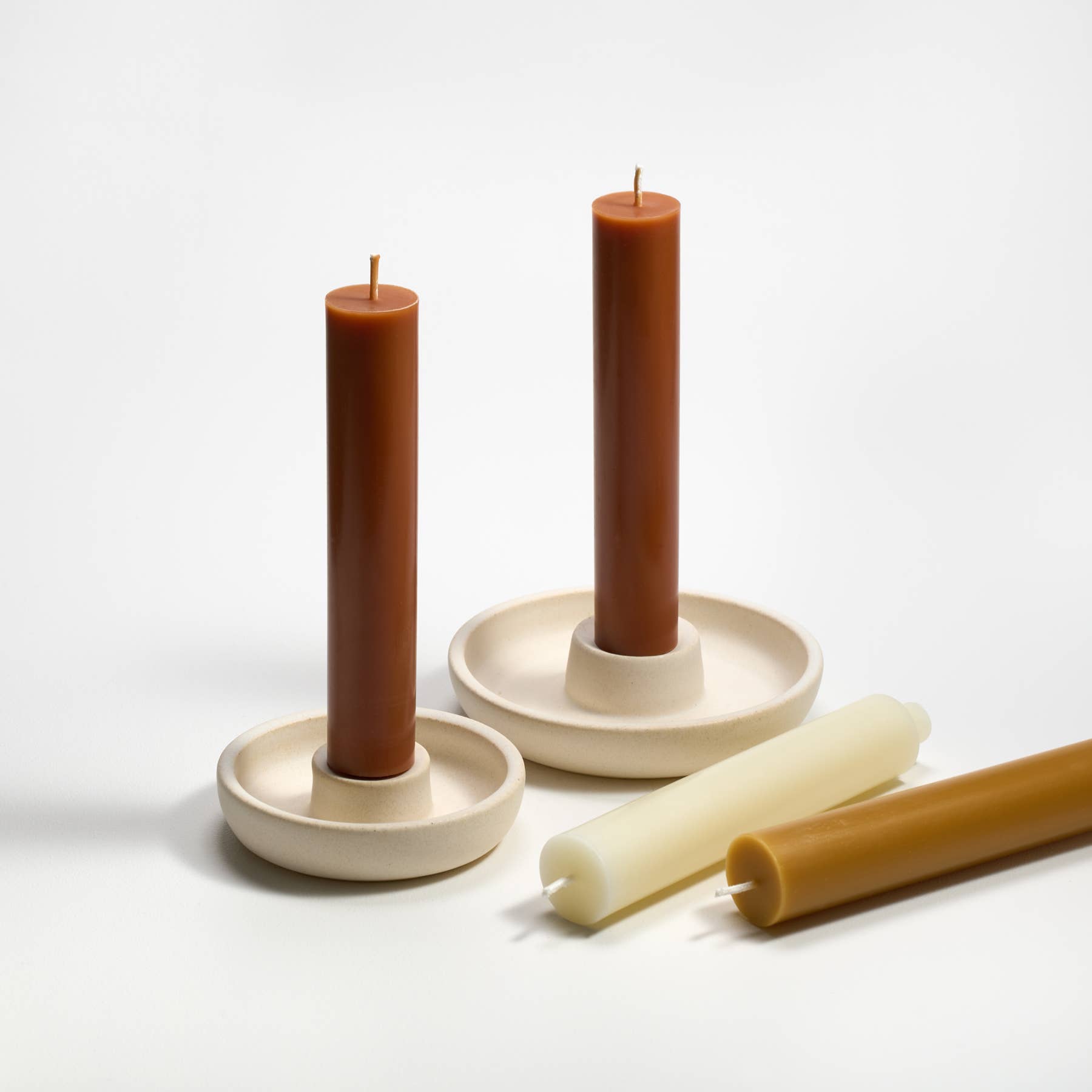 COLUMN BEESWAX TAPERS - PAIR