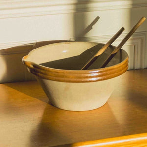 FRENCH VINTAGE STONEWARE BATTER BOWL