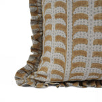 HAND BLOCKED LINEN PILLOW W RUFFLE - HALLA
