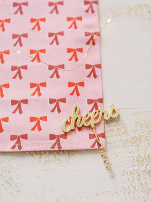RED BOWS HOLIDAY TEA TOWEL