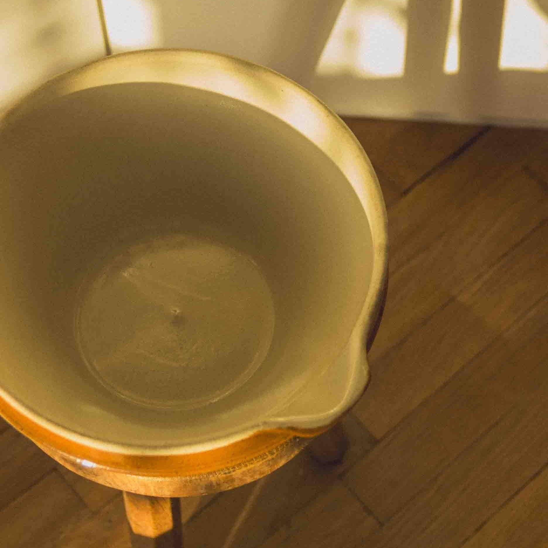 FRENCH VINTAGE STONEWARE BATTER BOWL