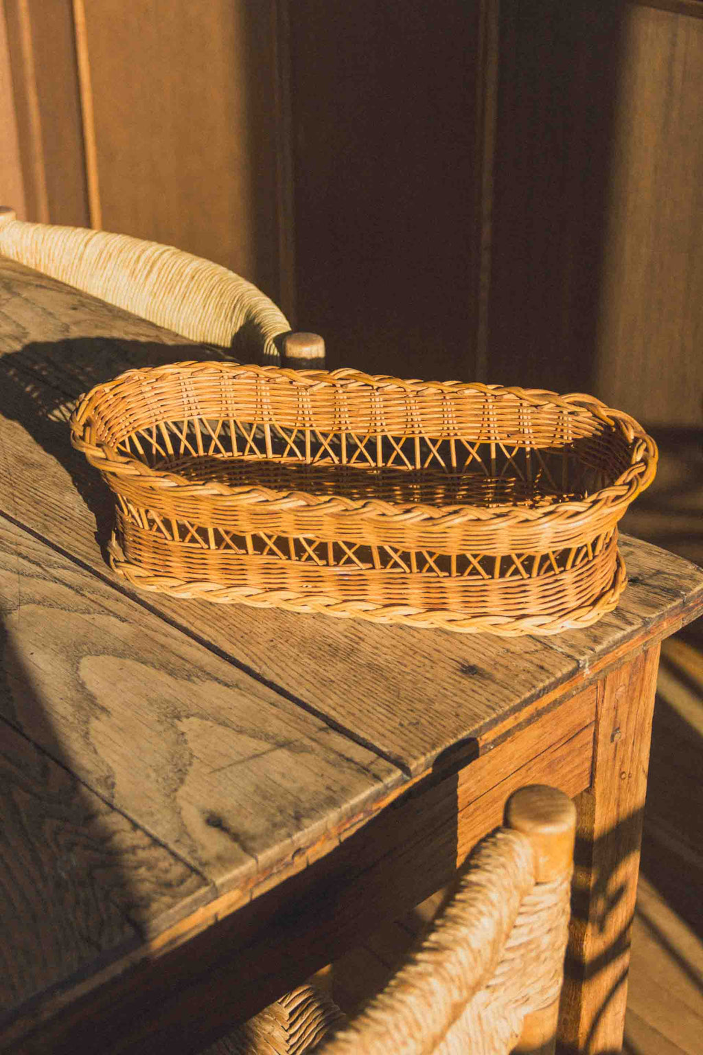 FRENCH WICKER BREAD BASKET - OVAL