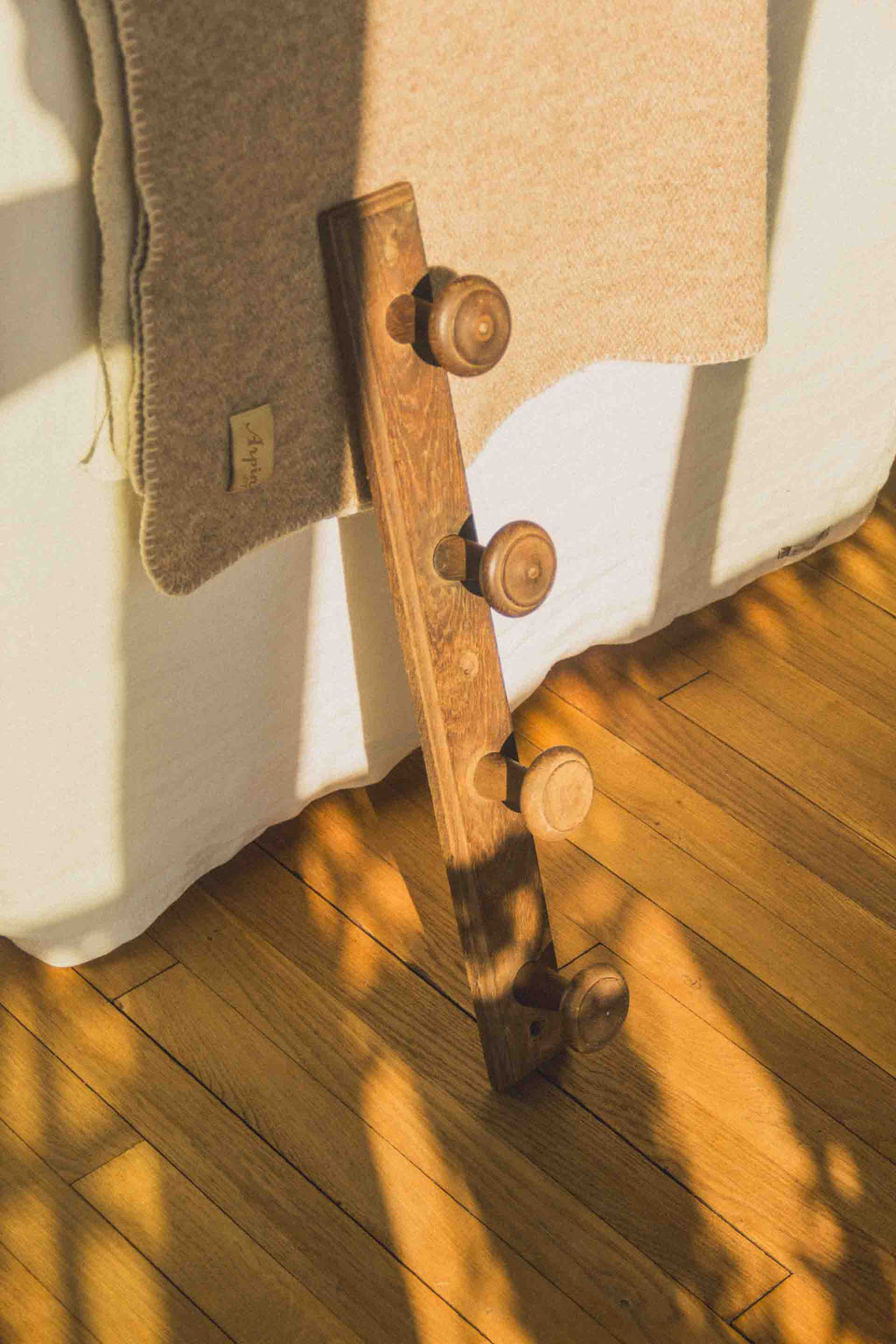 VINTAGE FRENCH WOODEN COAT RACK