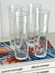 highball etched glass mid century star cocktail glass