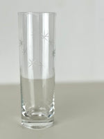 highball etched glass mid century star cocktail glass