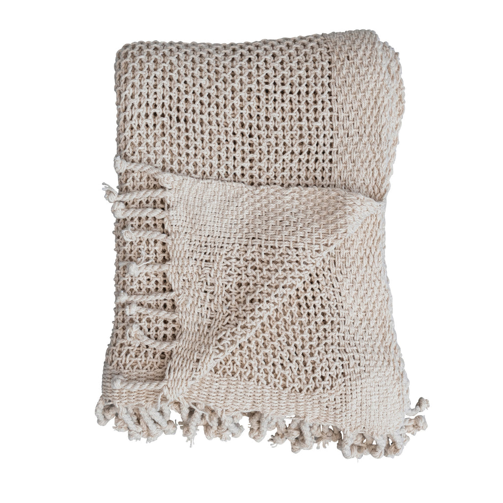 WOVEN OPEN KNIT THROW