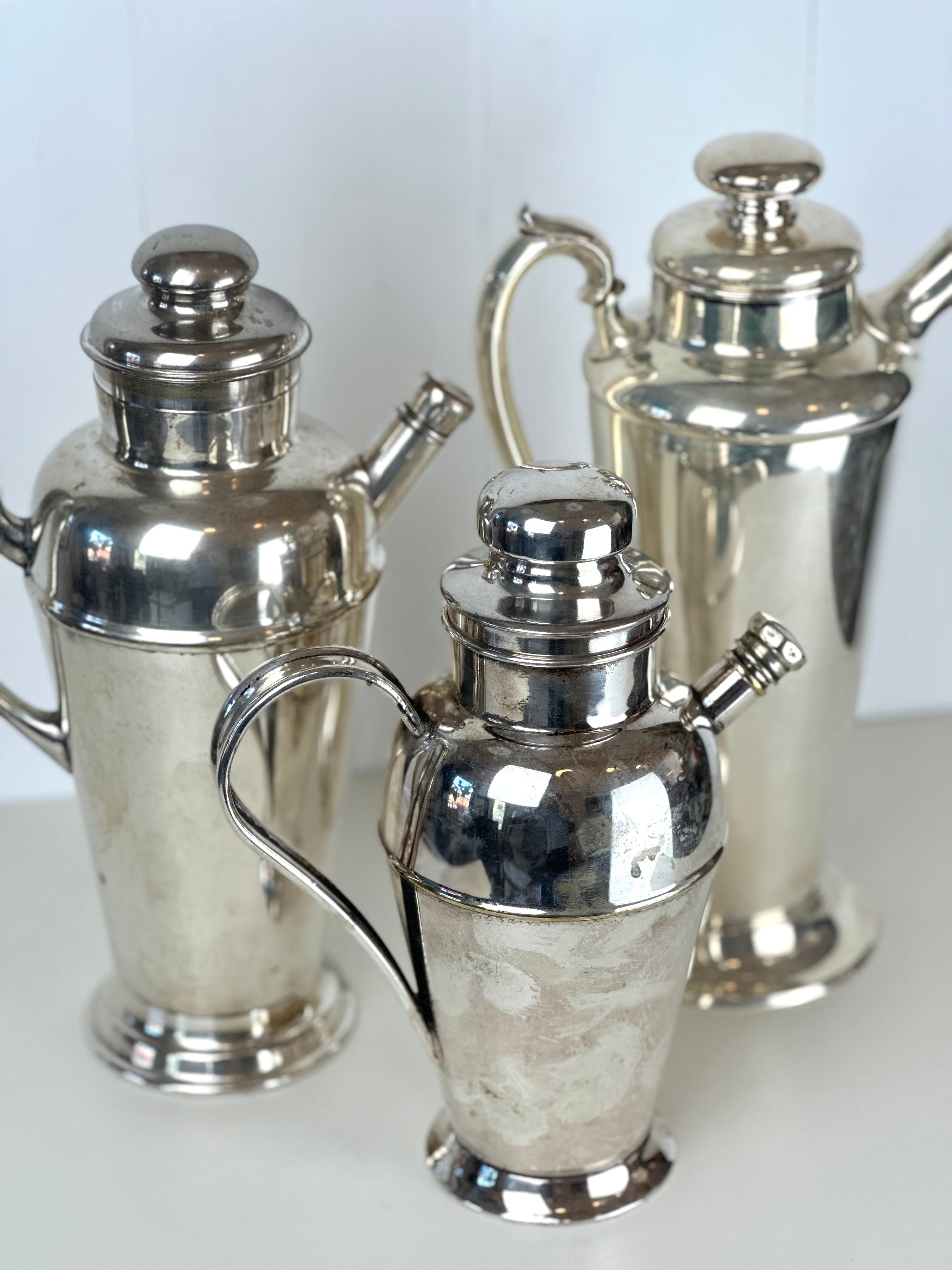vintage silver plated cocktail shaker pitcher