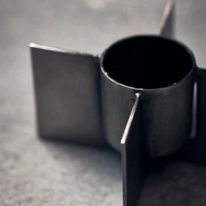 RAW IRON CANDLE STAND