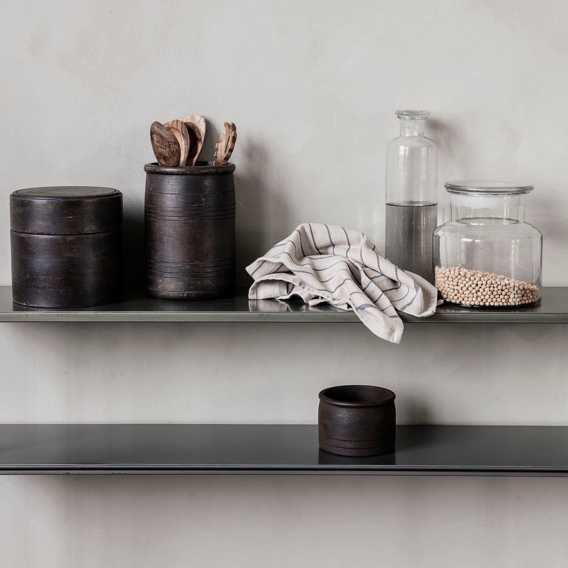 WOOD STORAGE JAR