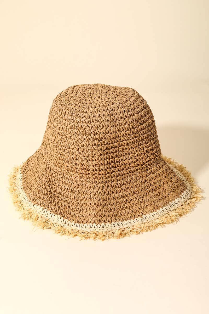 STRAW BUCKET HAT