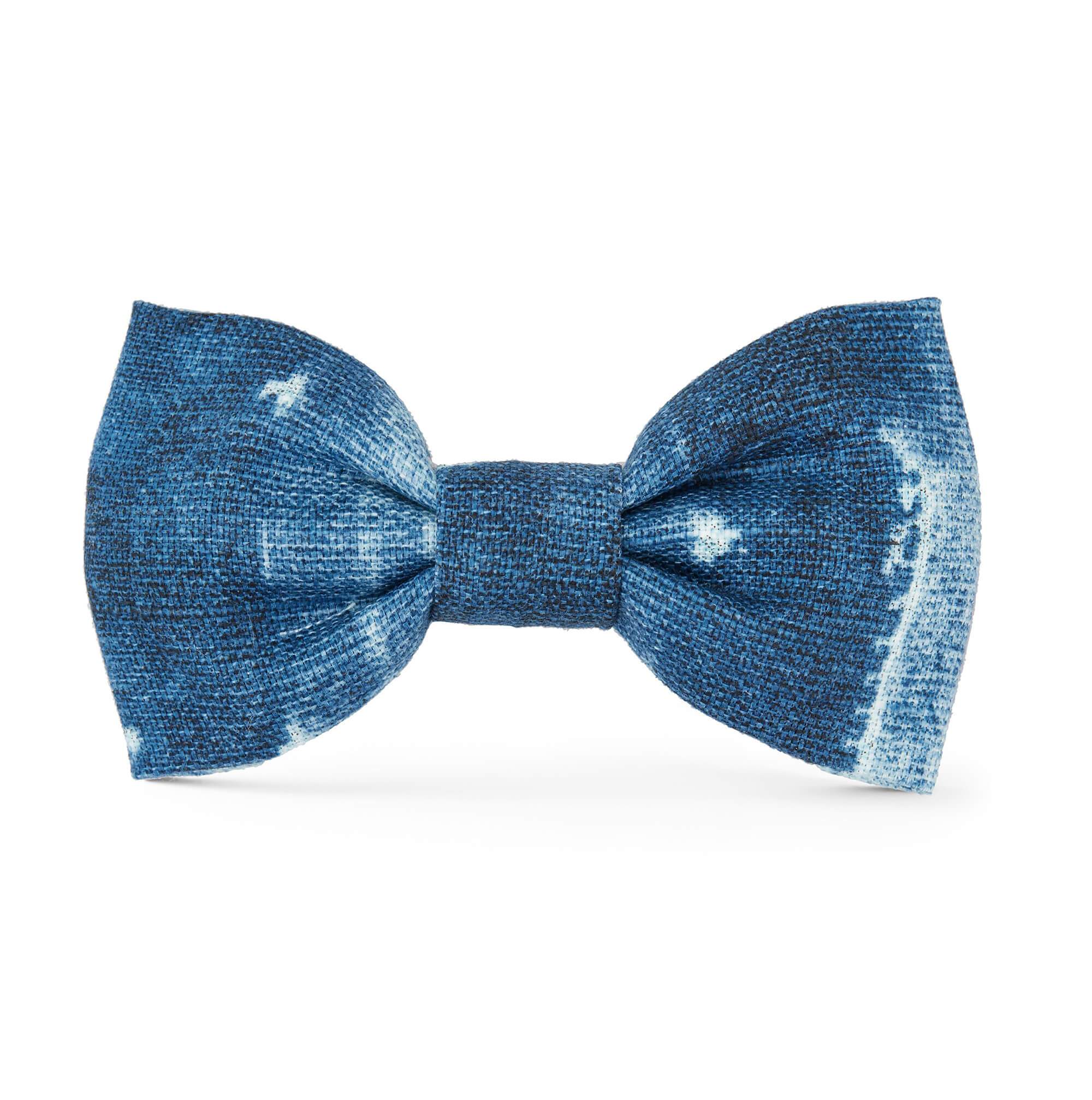 INDIGO MUD CLOTH DOG BOW TIE