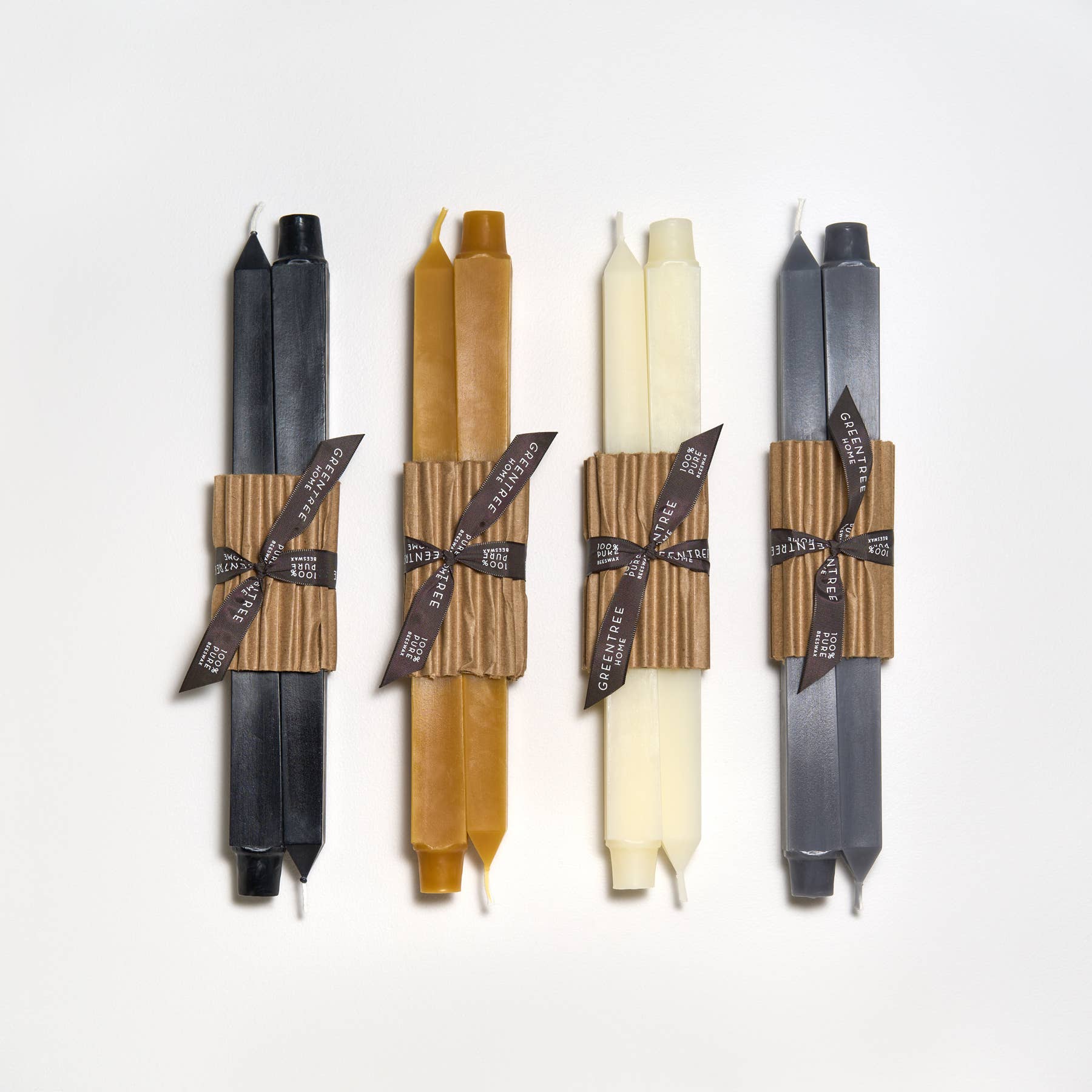 SQUARE BEESWAX TAPERS - PAIR
