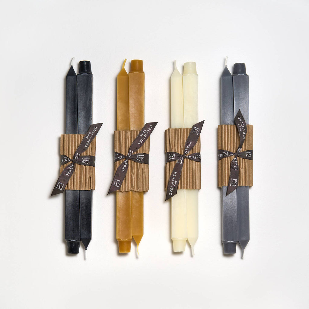 SQUARE BEESWAX TAPERS - PAIR