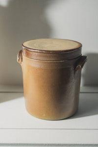 vintage french stoneware confit jar with lid