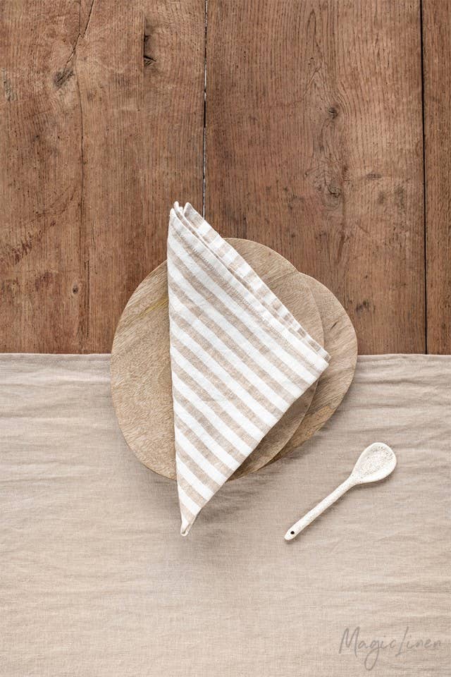 STRIPED LINEN NAPKIN SET (SET OF 2)