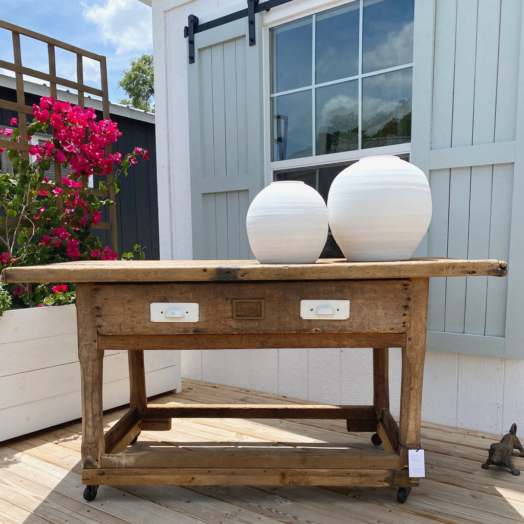 ANTIQUE PEGGED WOOD TABLE