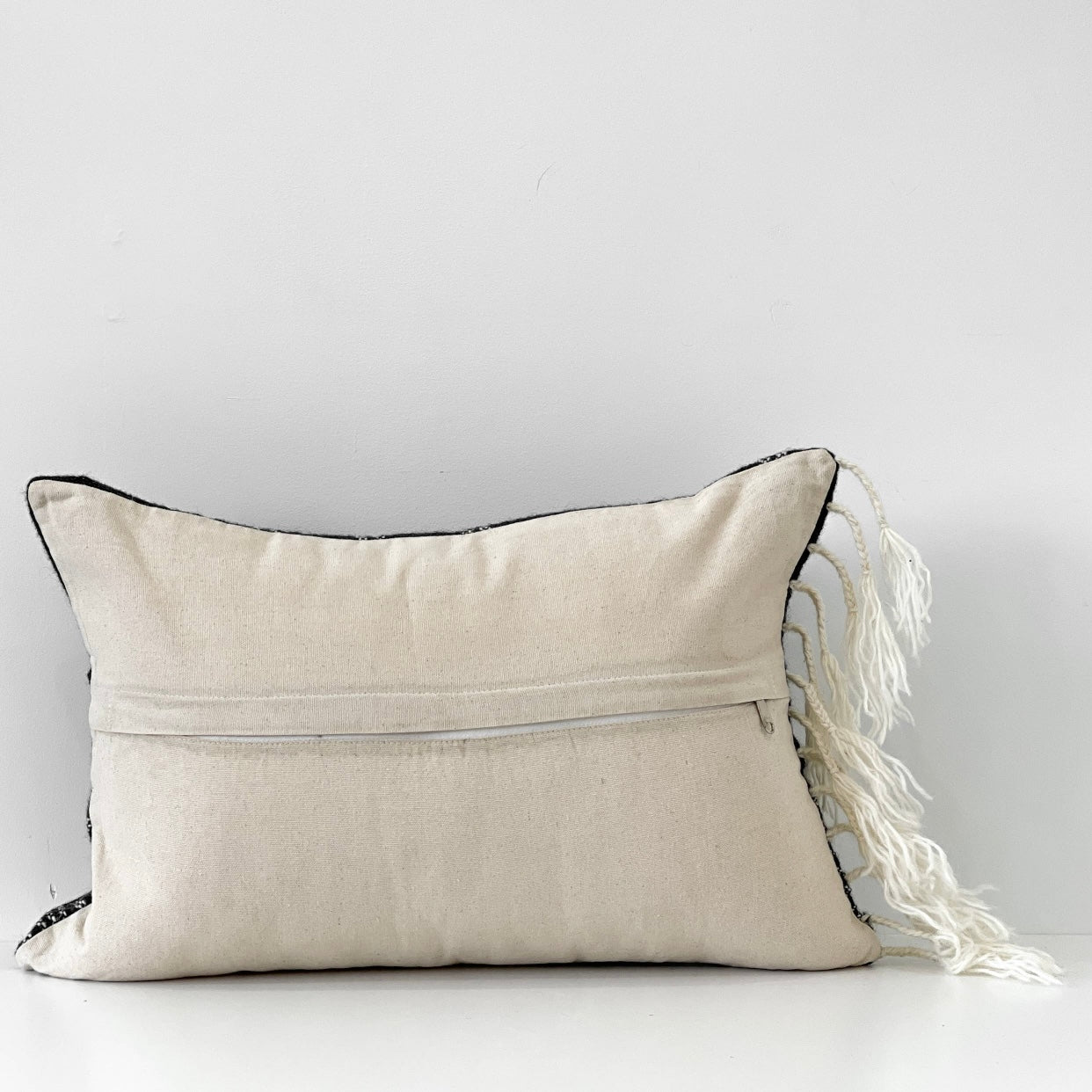 HAND-LOOMED FRINGE OBLONG PILLOW