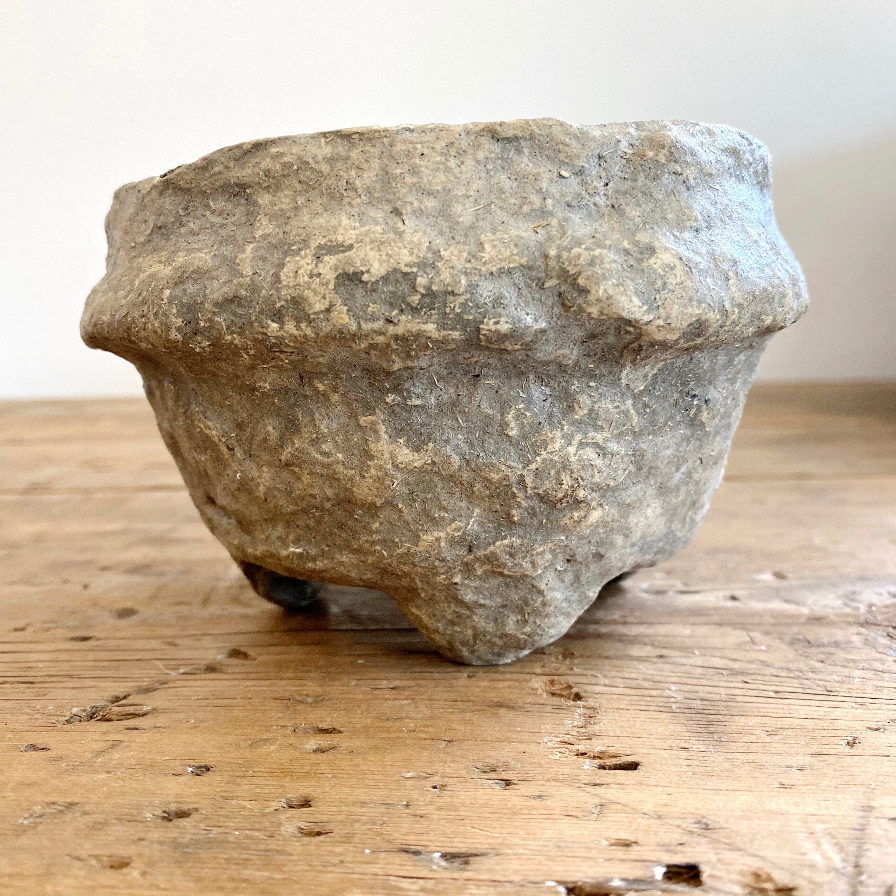 FOOTED PAPER MACHE BOWL