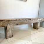 RECLAIMED WOOD BEAM BENCH