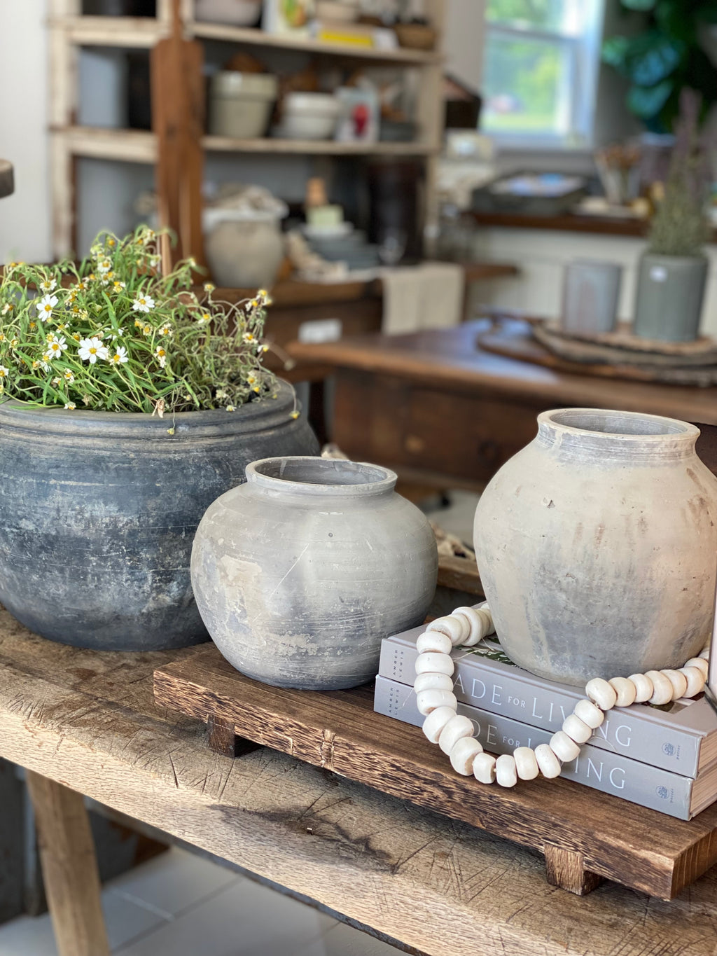 WEATHERED GREY POT — SMALL