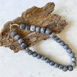 HANDMADE AFRICAN BEADS - GREY COLOR
