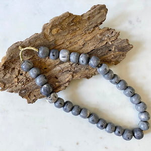 HANDMADE AFRICAN BEADS - GREY COLOR