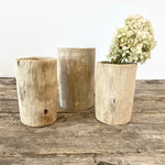 HAND-CARVED WOOD VASE