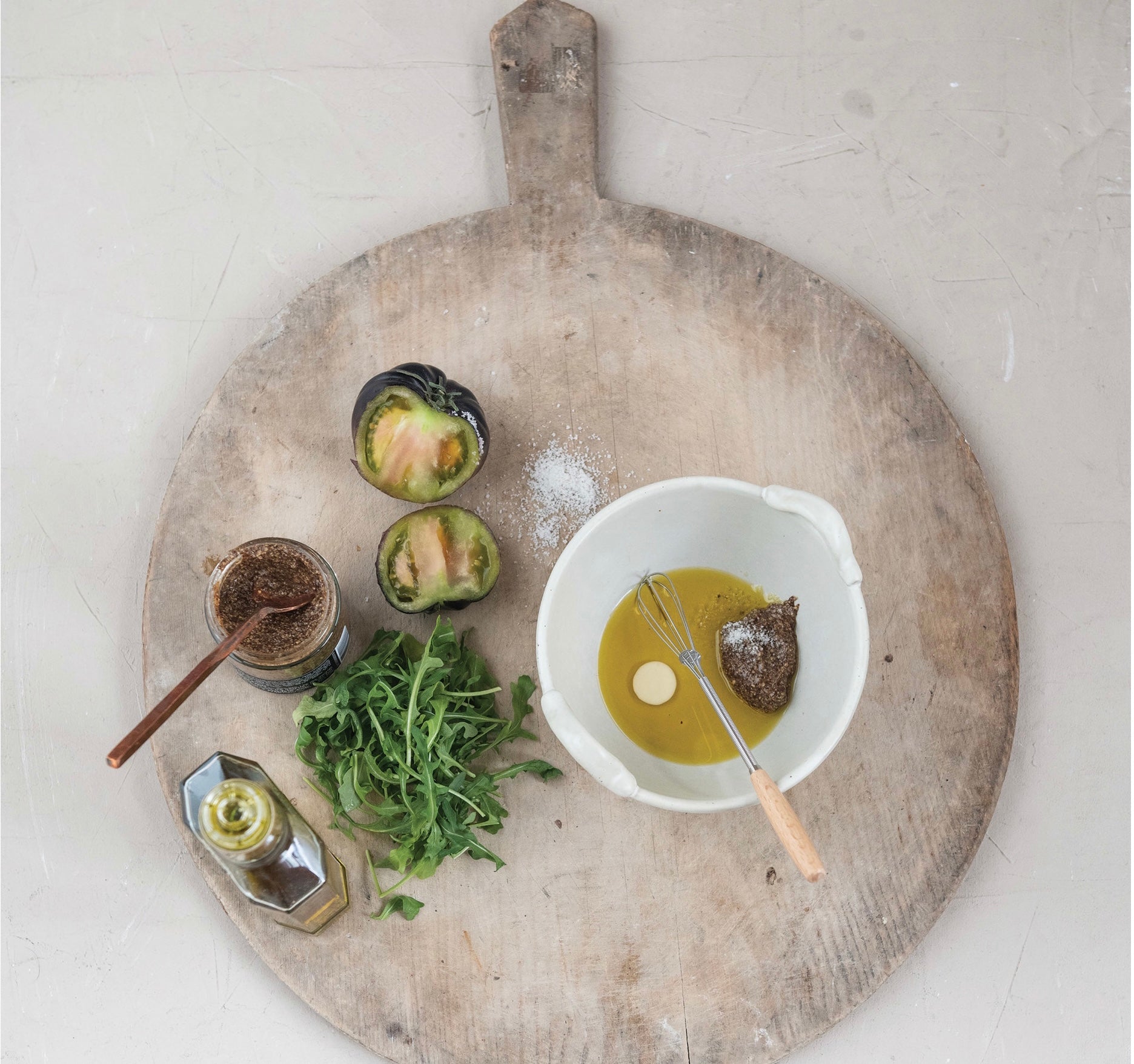 STONEWARE BOWL + WHISK SET