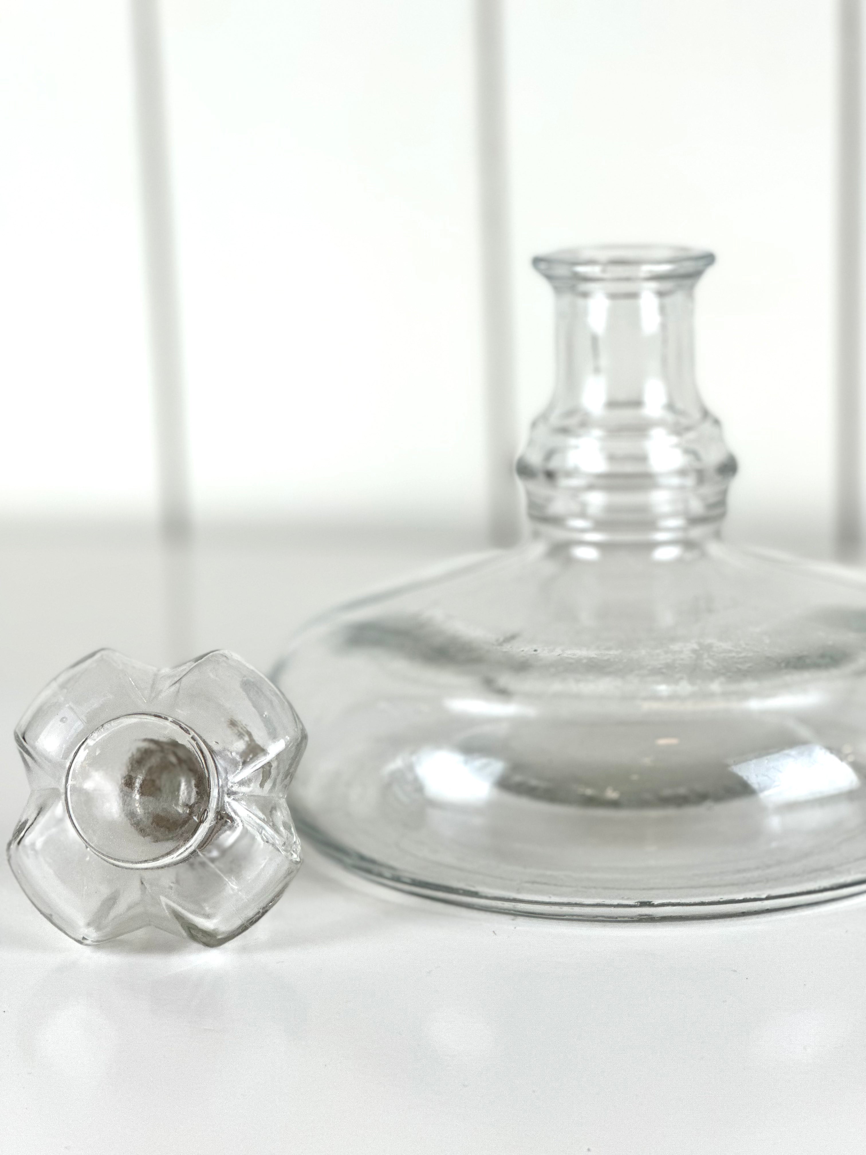 VINTAGE SHORT GLASS DECANTER