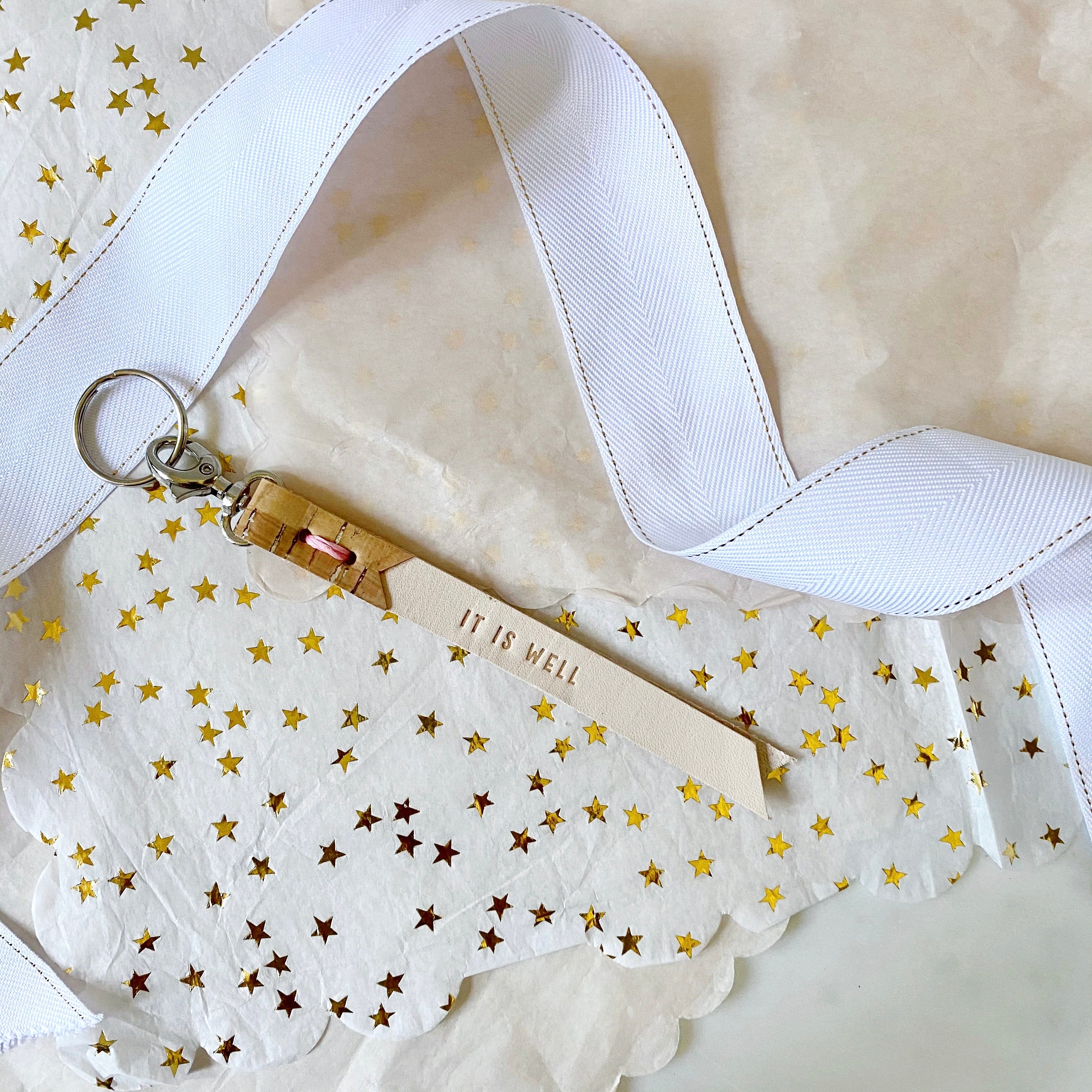IT IS WELL LEATHER KEY CHAIN {SHOP FOR A CAUSE}