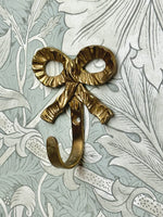 VINTAGE BRASS BOW WALL HOOK