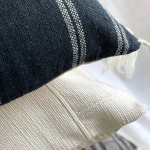 HAND-LOOMED FRINGE OBLONG PILLOW