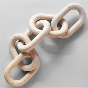 WHITE WASHED LARGE WOOD CHAIN