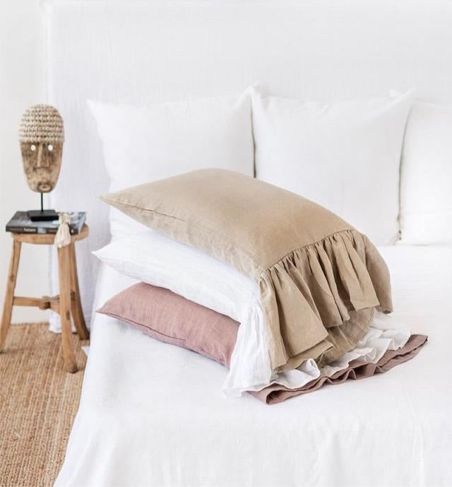 LINEN MERMAID RUFFLE PILLOWCASE