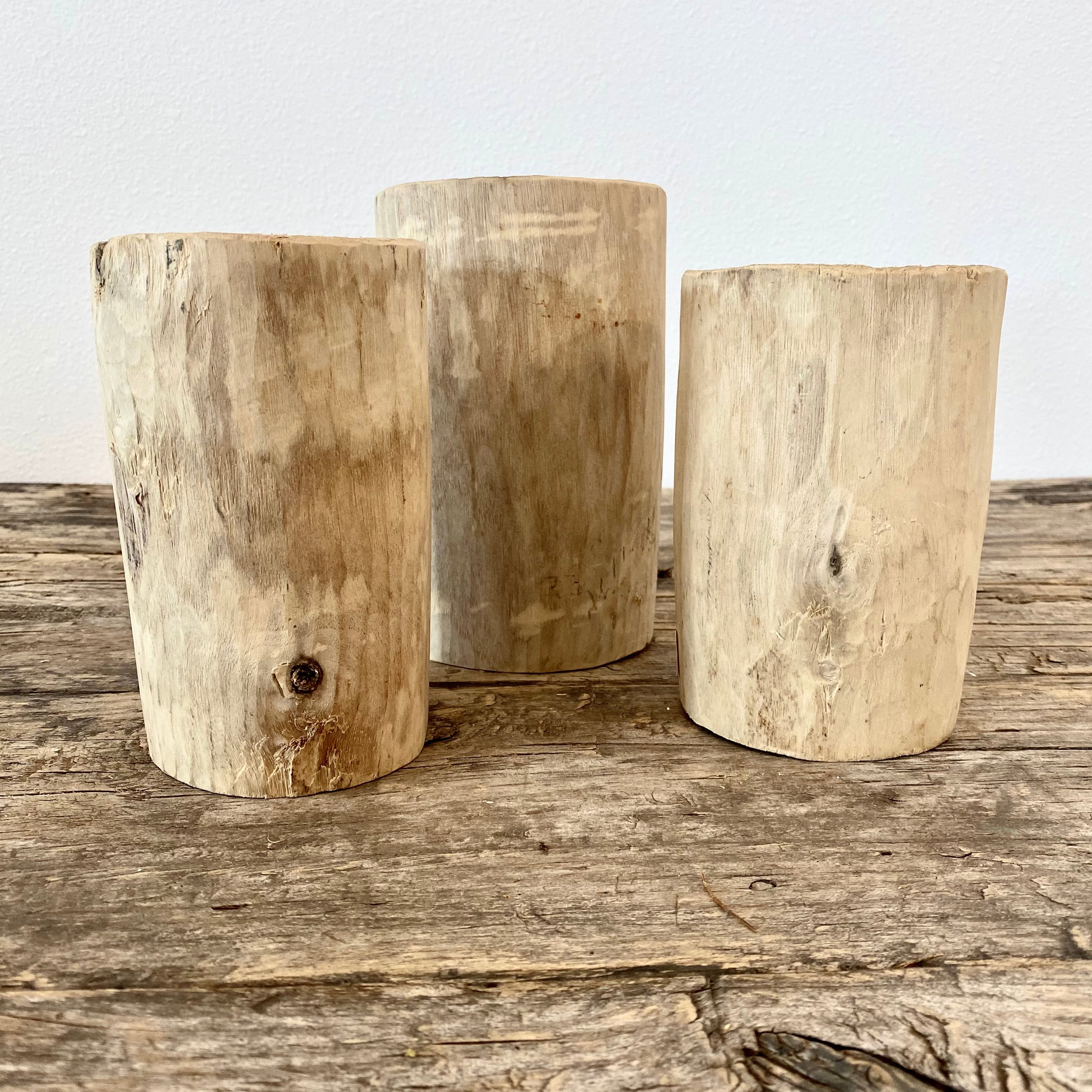 HAND-CARVED WOOD VASE